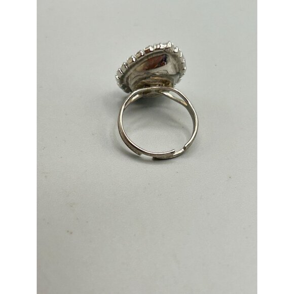 Blue Teardrop Rhinestone Ring with Adjustable Band Statement Costume Ring - Picture 7 of 8